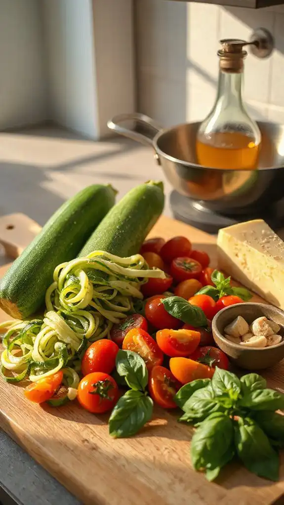 zucchini noodles with sauce