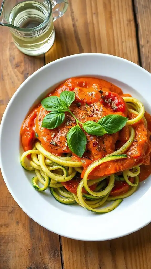 zucchini noodles with sauce