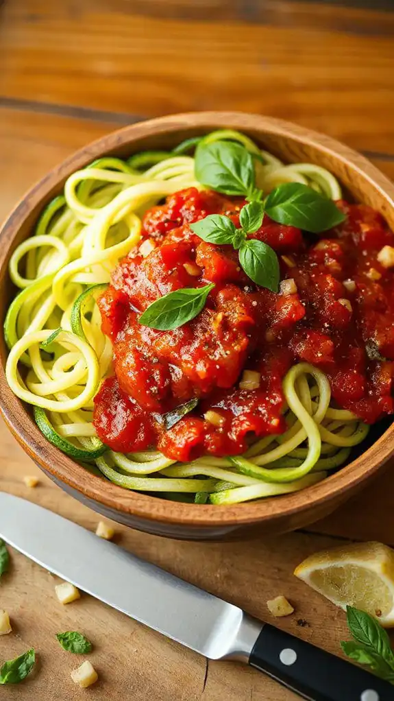 zucchini noodles with sauce