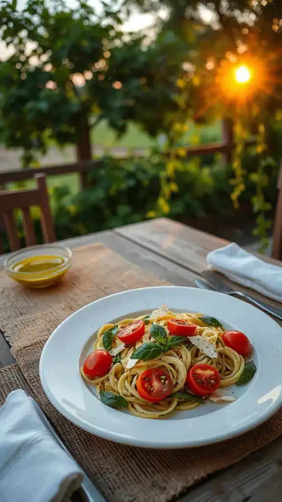 zucchini noodles with tomatoes