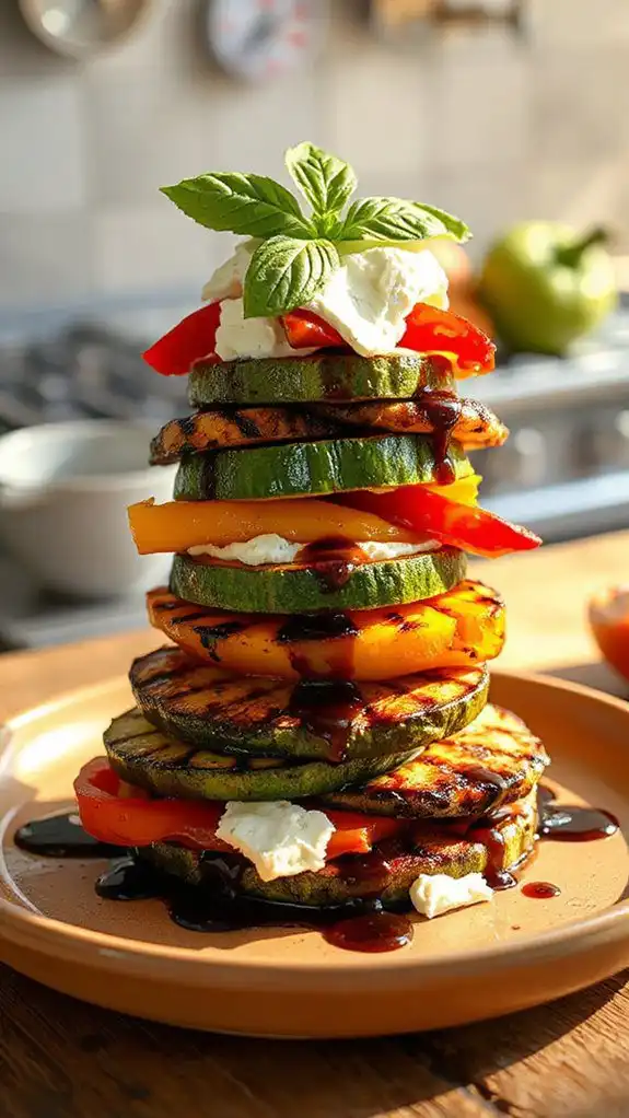 zucchini pepper stack dish