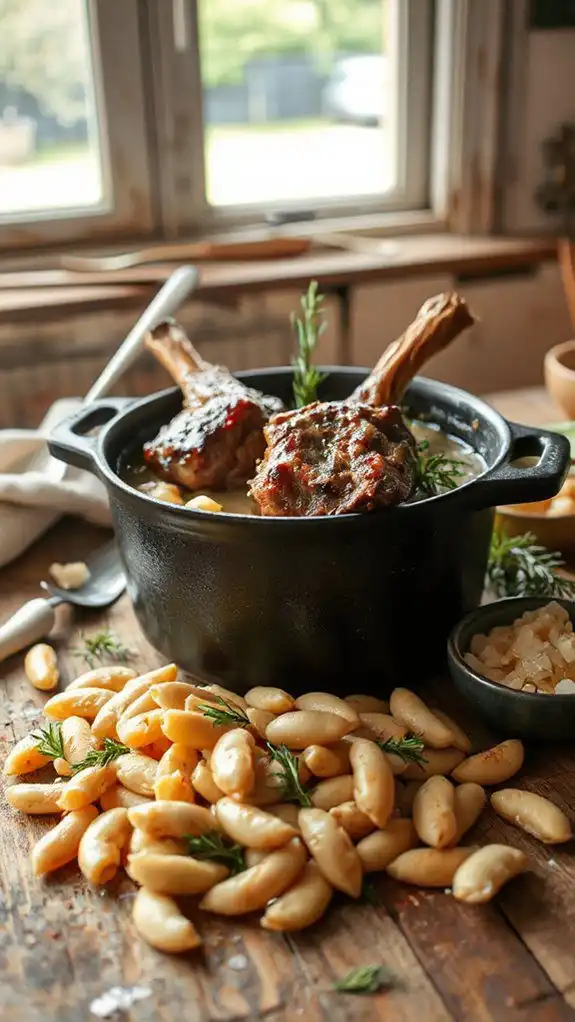 add beans into pot