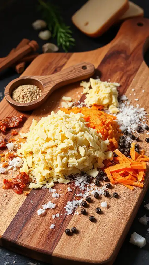 add cheese and seasonings