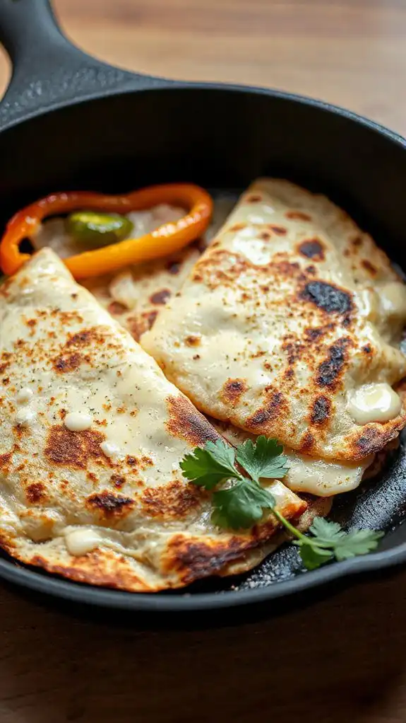 add cheese fold quesadilla
