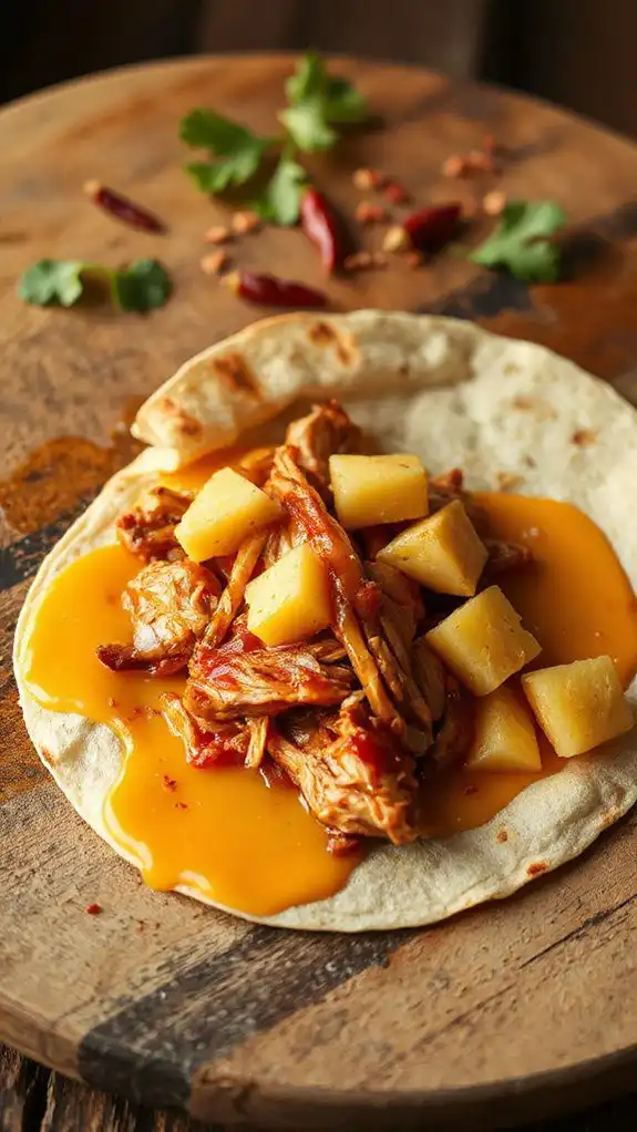 add cheese fold quesadilla