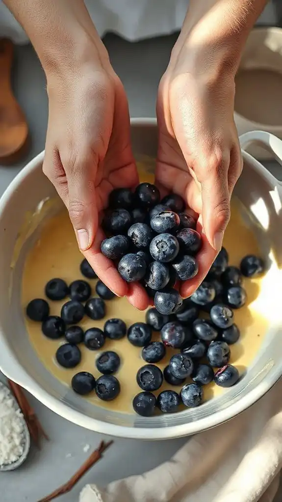 add chilled wild blueberries