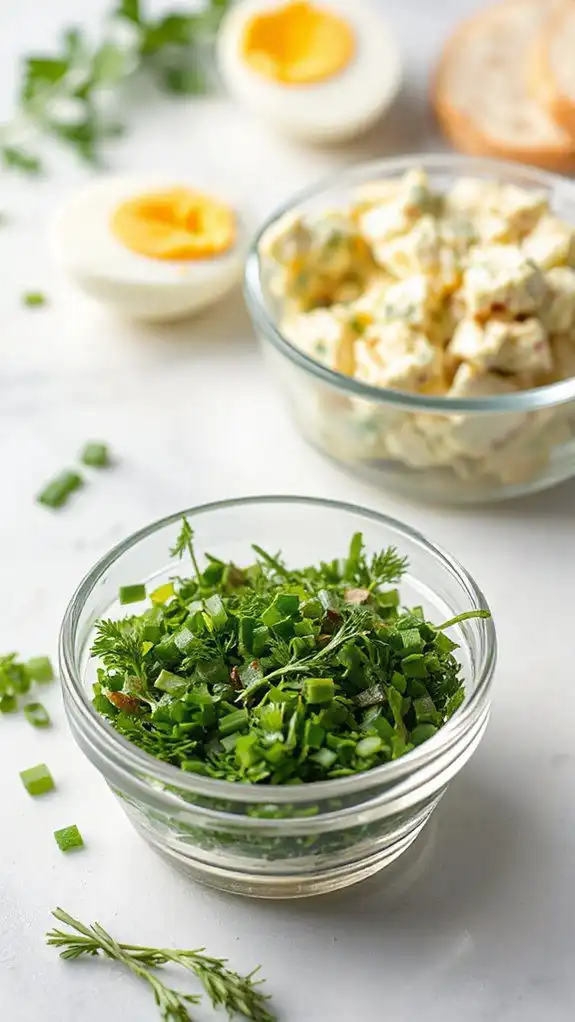 add chopped herbs now
