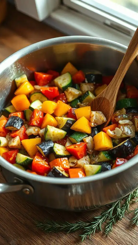 add chopped vegetables now