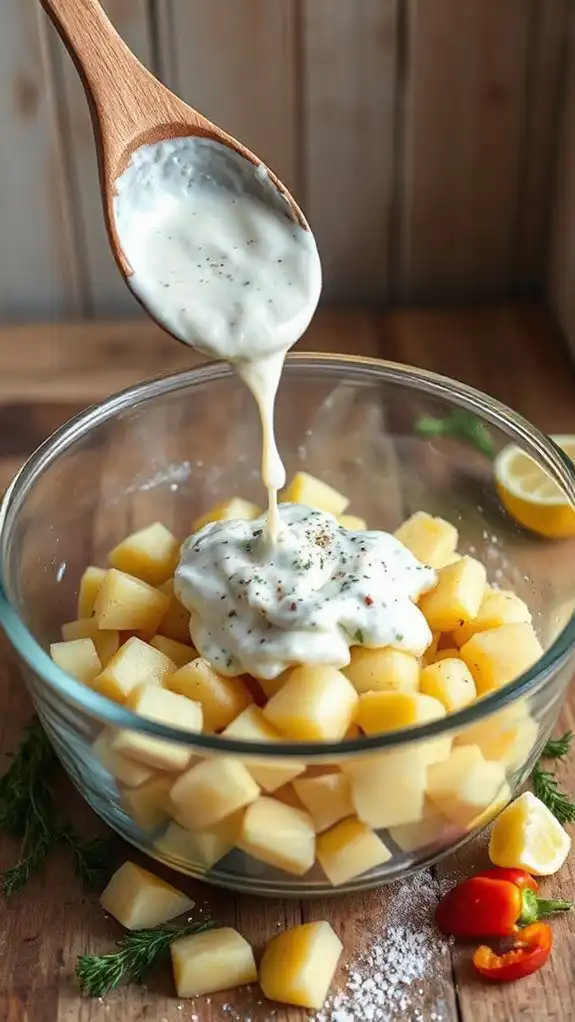 add creamy dressing mixture add creamy dressing mixture