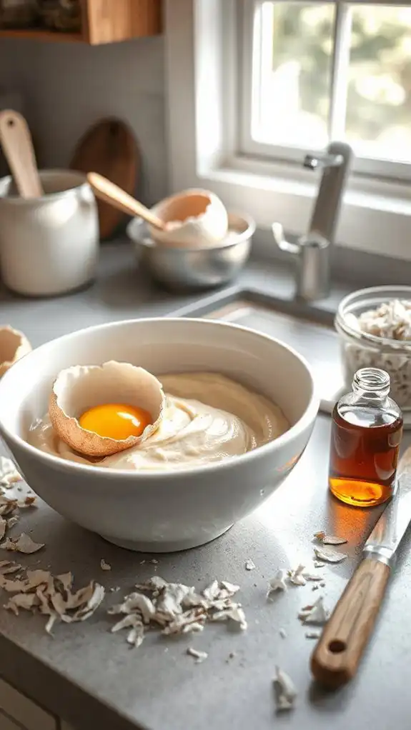 add eggs and vanilla