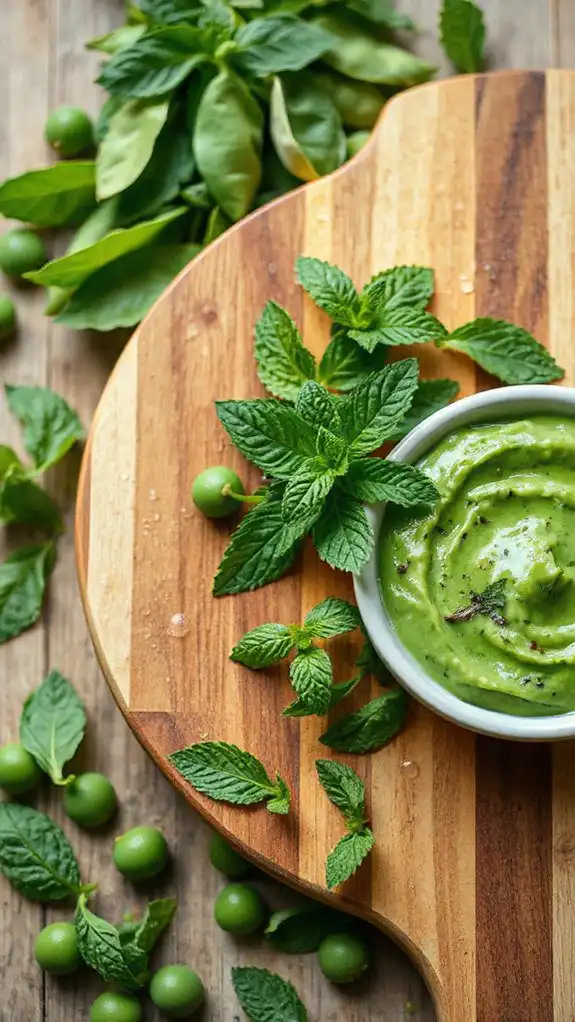add fresh mint leaves