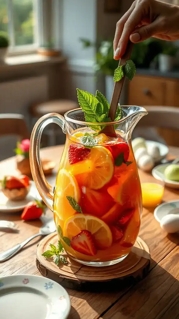 add fresh mint leaves