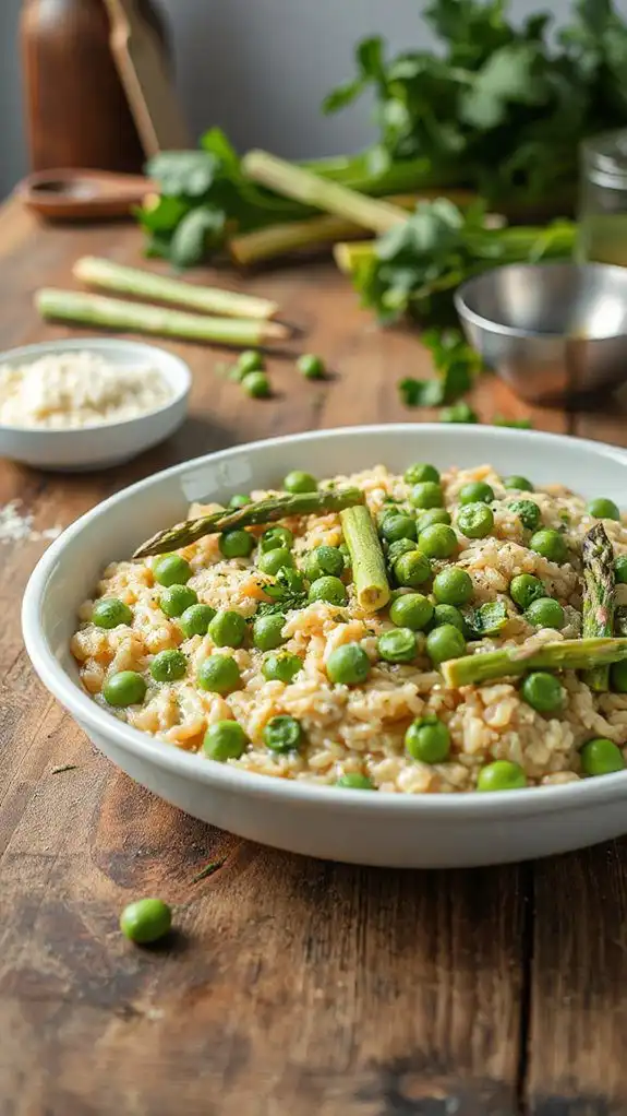 add peas and asparagus