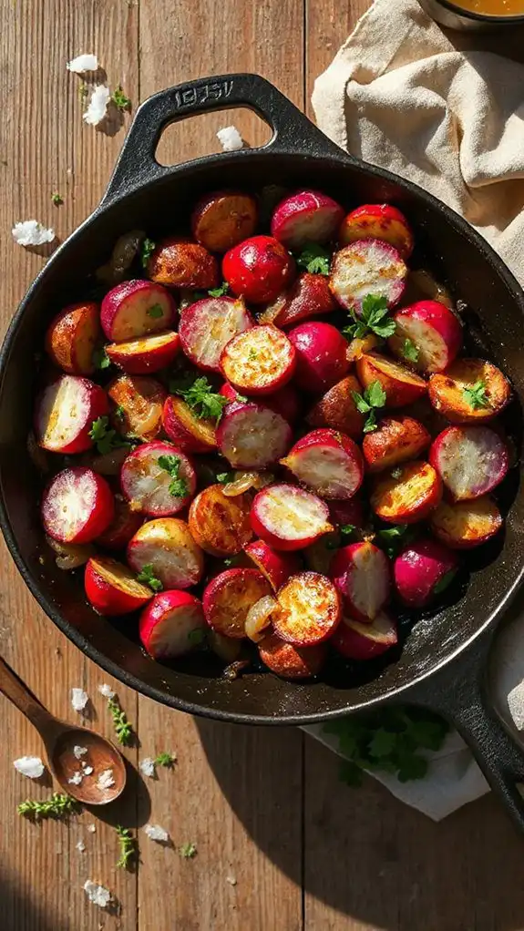 add radishes to dish