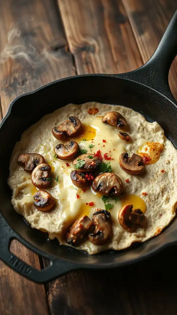 add tortilla and cook