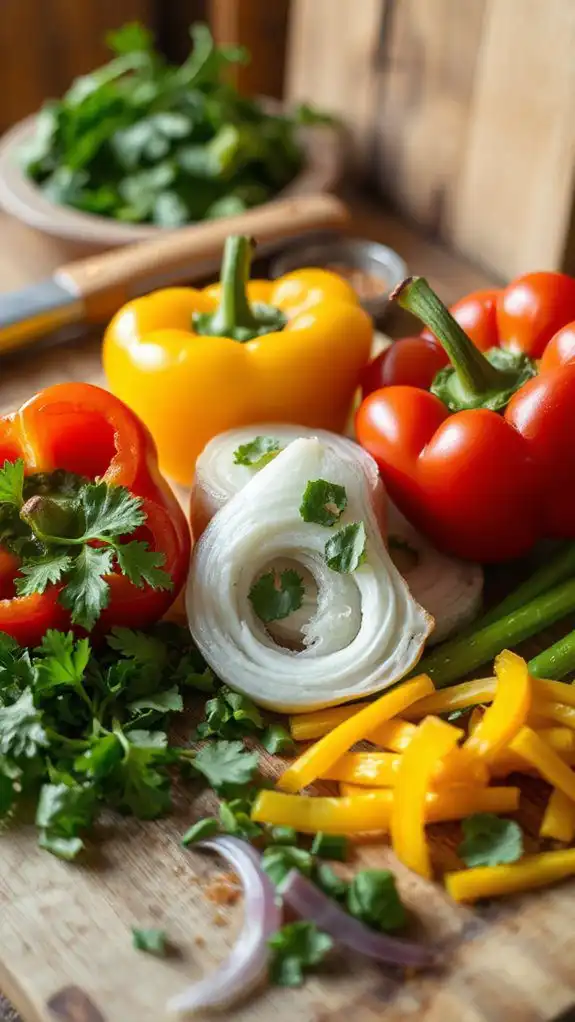 add vegetables and herbs