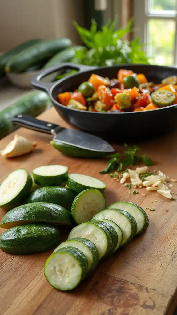 add zucchini slices next