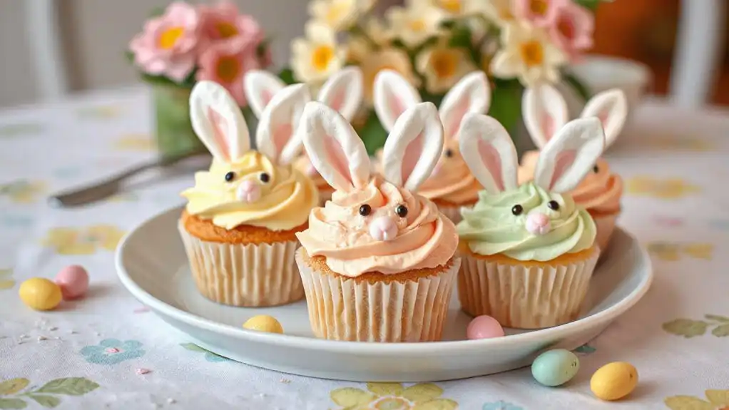 adorable bunny themed cupcakes