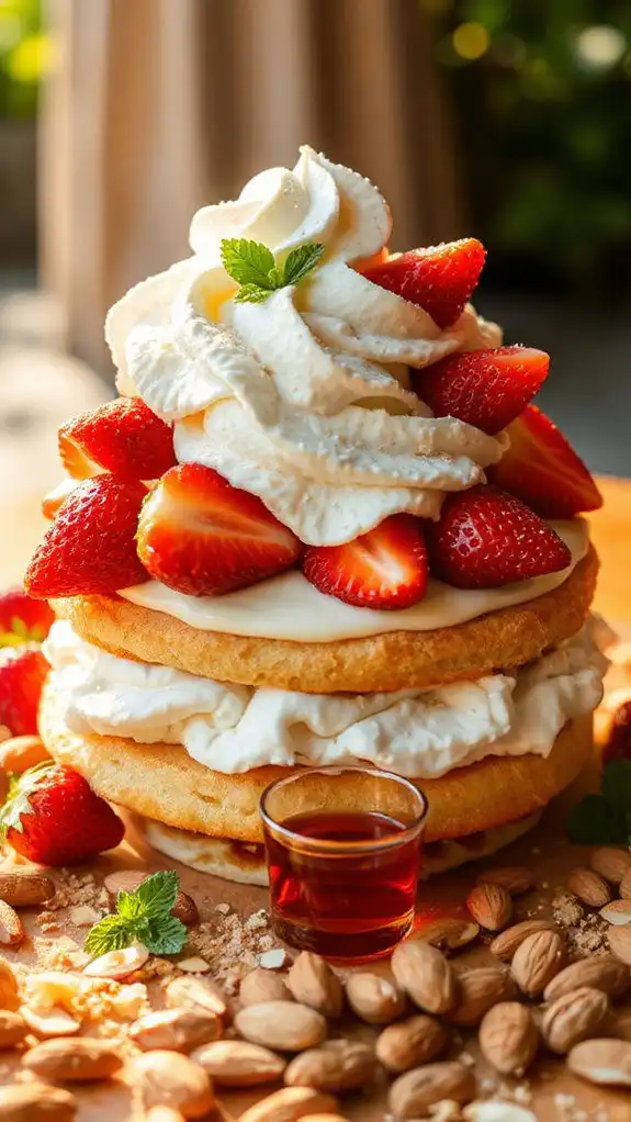 amaretto infused strawberry dessert