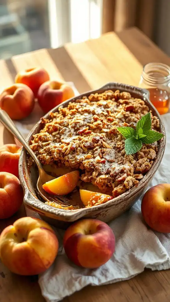 amaretto peach crumble delight