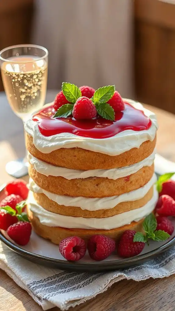 amaretto raspberry cake delight