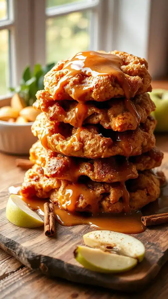 apple fritters maple glaze