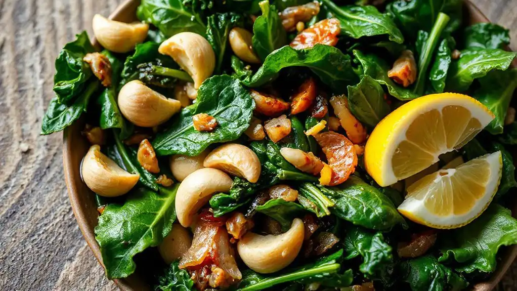 aromatic garlic braised greens