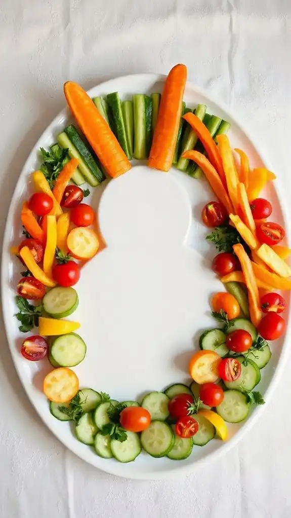 arrange vegetables on tray
