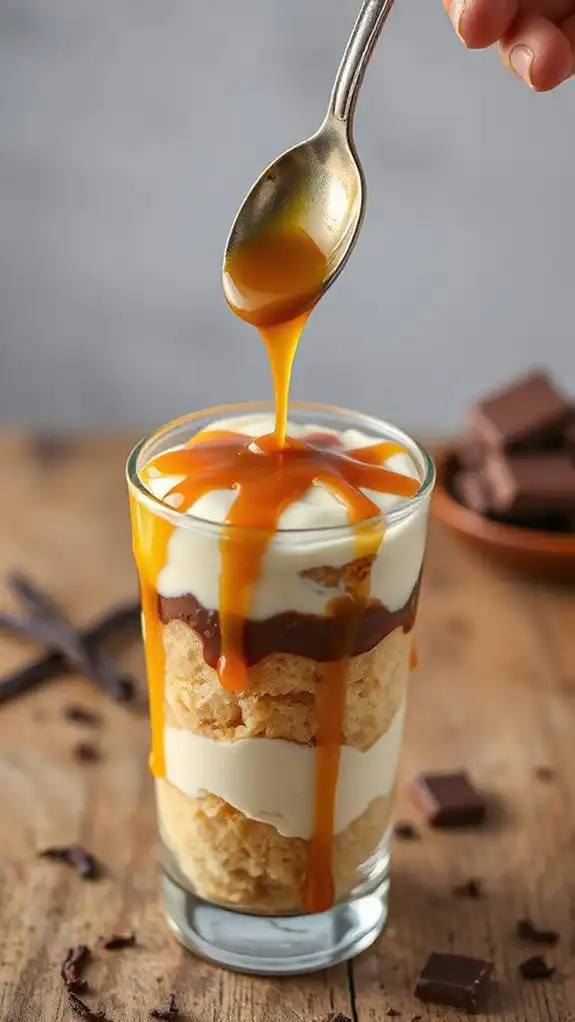 artful caramel drizzle technique