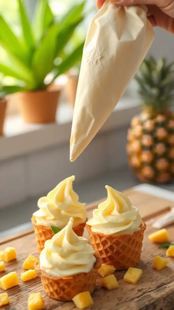 artistic piping pineapple cones