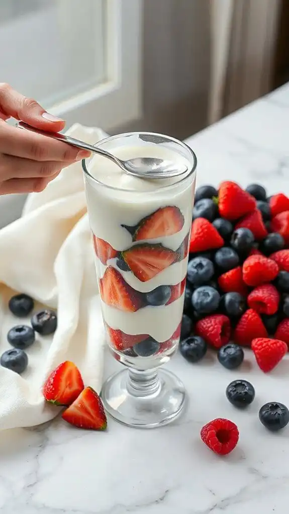assemble balanced berry layers