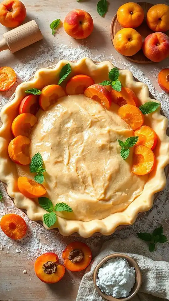 assemble buttery apricot layers