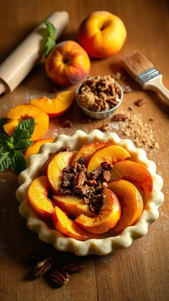 assemble juicy peach layers