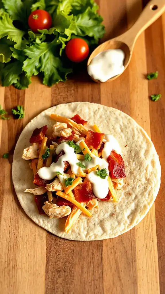 assemble tortilla with filling assemble tortilla with filling