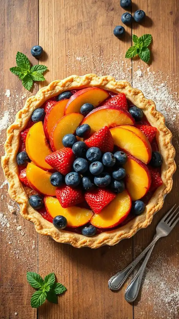 assemble triple fruit layers