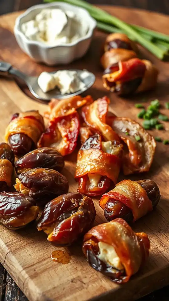 bacon wrapped stuffed dates