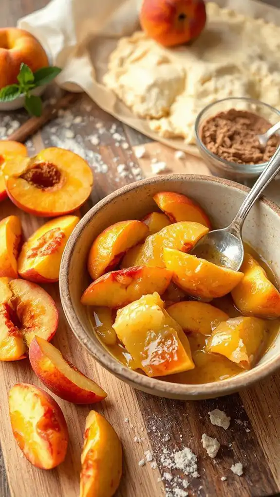 balanced peach cobbler assembly
