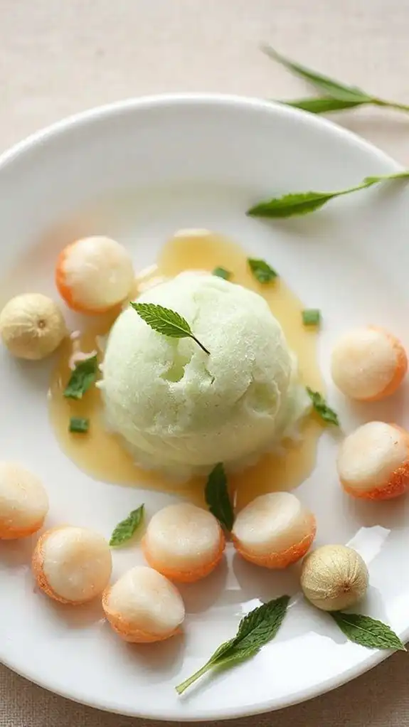 bamboo shoot lychee sorbet