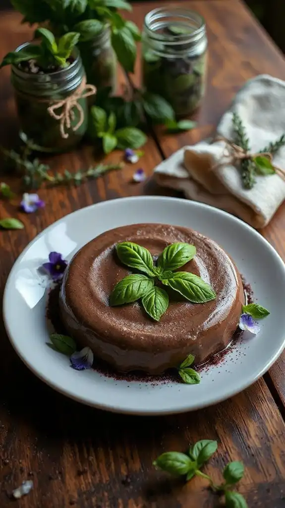 basil chocolate mousse delight