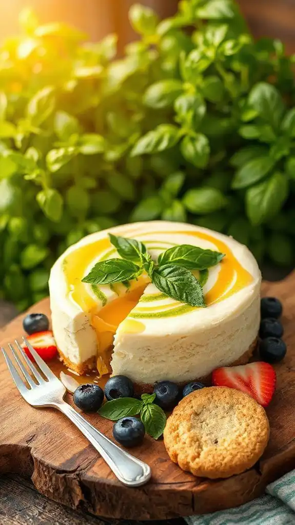basil honey cheesecake delight