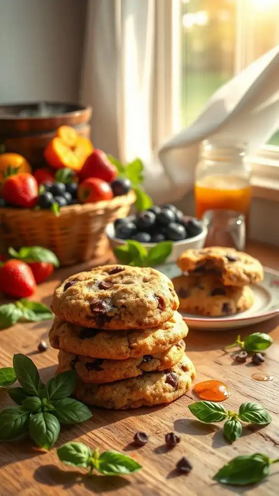 basil infused chocolate chip cookies