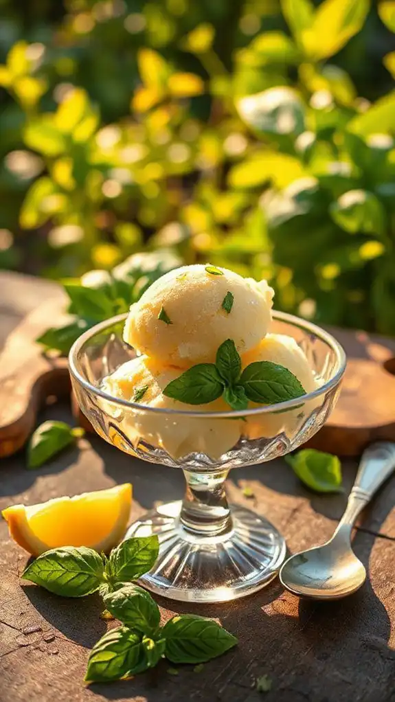 basil lemonade sorbet delight