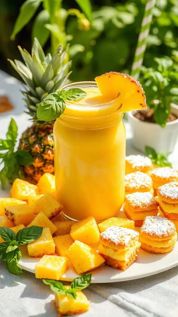 basil pineapple smoothie delight