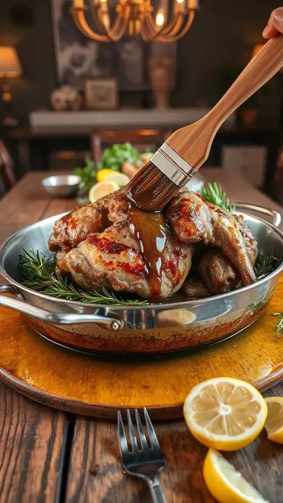 baste using pan drippings