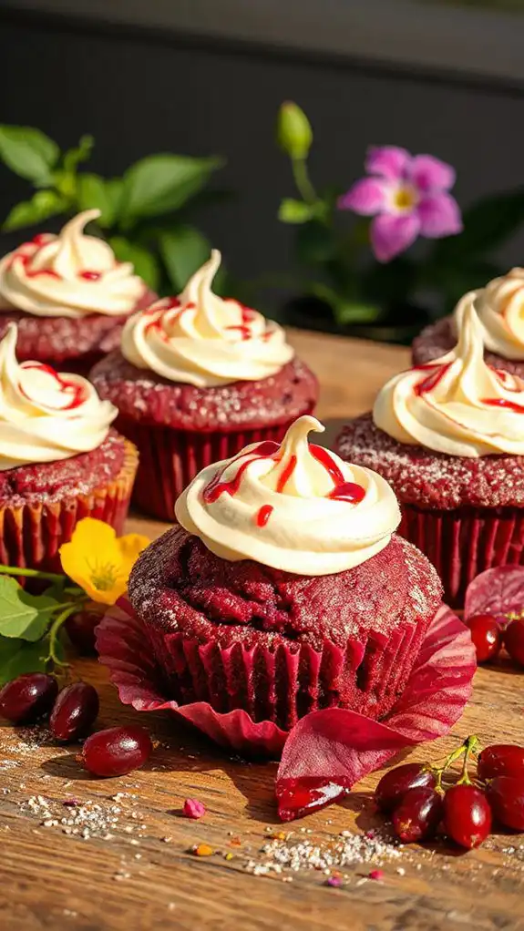 beetroot muffins with frosting