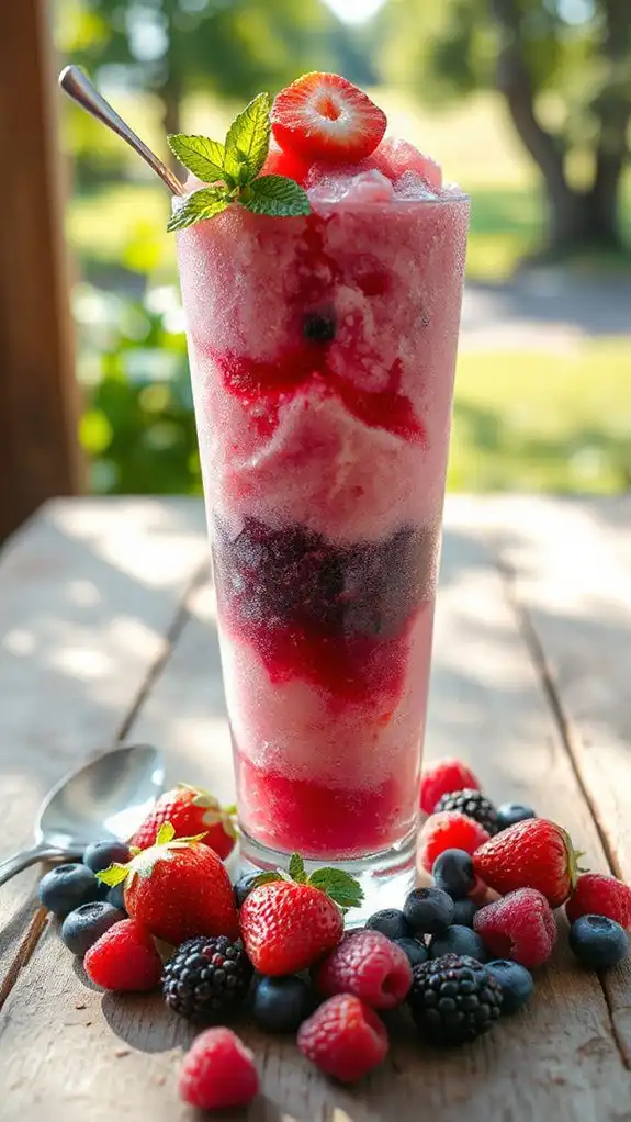berry flavored shaved ice treat
