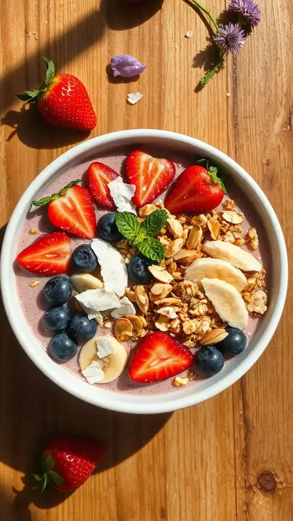 berry granola smoothie bowl