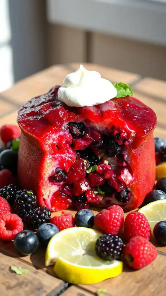 berry lime summer pudding