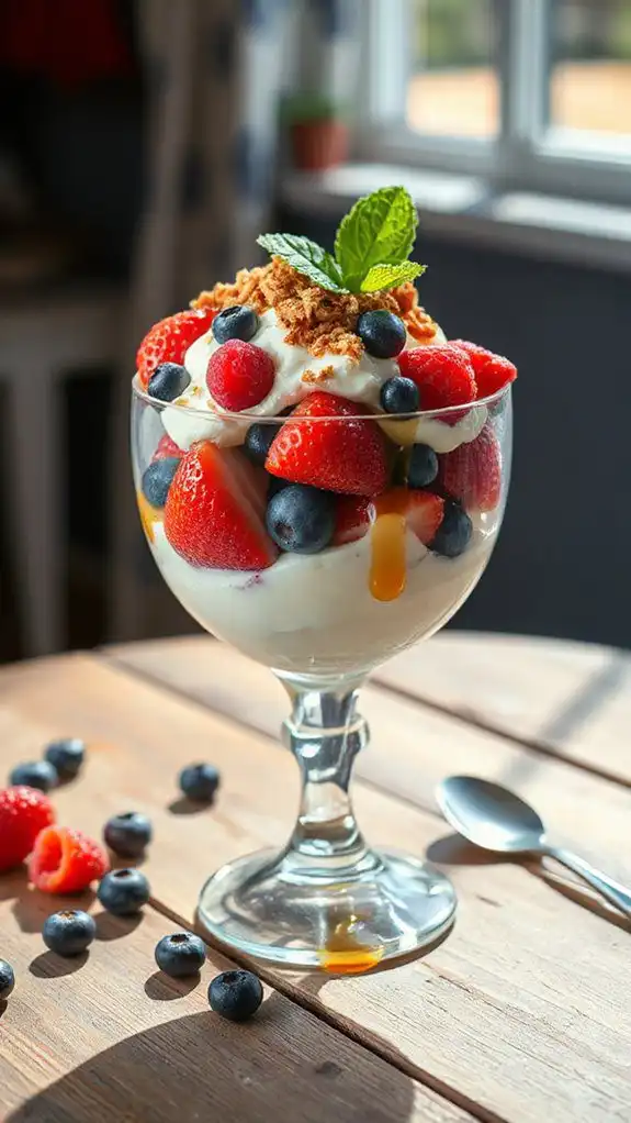 berry yogurt granola dessert