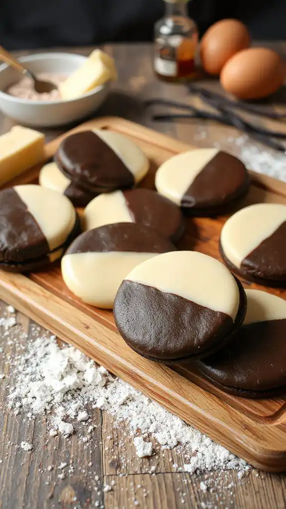 black and white cookies